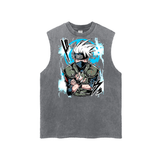 Kakashi Hatake Frayed Hem Anime Tank Top