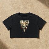 NIRVANA Women's Skeletal Graphic Crop Top