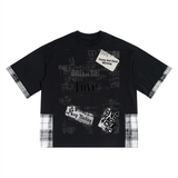 Me vs. Me Plaid Paneled T-Shirt
